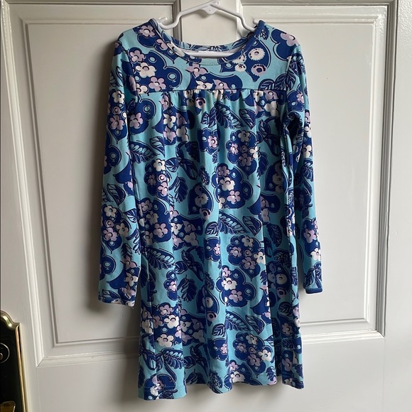 Hanna Andersson Other - HANNA ANDERSSON UEC Girls Size 6/7 Blue and Purple Floral Long Sleeve Dress